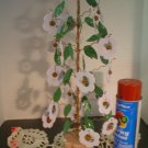 Primitive Spring Blue Flower and Rusty Bell Jingle Tree
