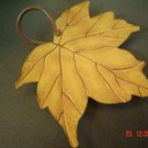 Large Mustard Yellow Maple Leaf Candle Pan or Plaque