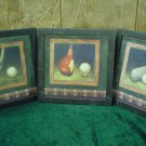 THREE SIMPLE GOLF PRINTS FRAMED
