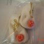 Baby White Shoes with Rosette  - Baby Doll Shoes - Size Four