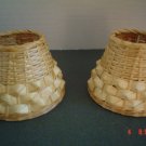 Wicker Small Lamp Shades for Candle Lamps - Ribbon Bottom Style