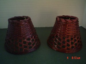 Wicker Small Lamp Shades for Candle Lamps - Dark Brown