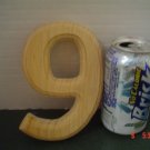 WOOD HOUSE NUMBER NINE BEVELED - 6 INCH TALL