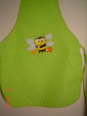 Child's Apron for Gardening - Bumble Bee - Bright Green