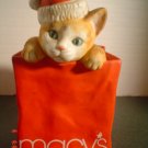 Ceramic (Probably Porcelain) Macy's Kitty Music Box
