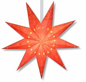 Batik Star Lamp in Red