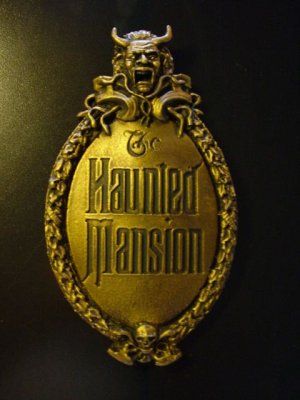 New Haunted Mansion Gate Plaque Sign Decor gold