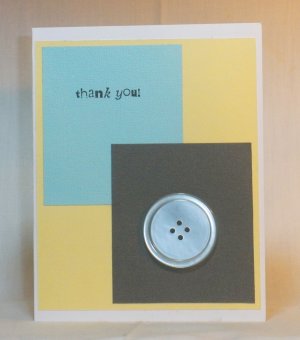 Big Button Thank You - Handcrafted Card