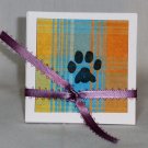Plaid Paw Print Note Cards - Handcrafted Cards