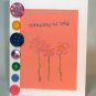 Pink Button Border Thinking of You - Handcrafted Card
