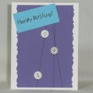 Small Purple Lined Birthday - Handcrafted Card