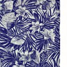White with Purple Tropical Print Cotton Blend Fabric 58" wide x 2.33 Yards