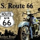 The Mother Road U.S. Route 66 w/ motorcycle TIN SIGN