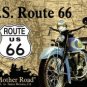 The Mother Road U.S. Route 66 w/ motorcycle TIN SIGN