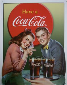 Coke - Coca Cola Young Couple TIN SIGN