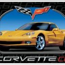 Chevrolet Corvette C6 checkered racing flag logo TIN SIGN