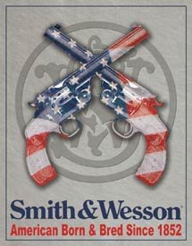 Smith & Wesson American Born & Bred since 1852 TIN SIGN