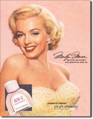 Norma Jean Baker aka Marilyn Monroe Jon-Joy Cosmetics TIN SIGN