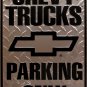 Chevy Truck Parking Only TIN SIGN
