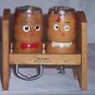 VINTAGE WOODEN SET (LOOK ) SALT AND PEPPER SHAKERS