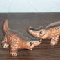 VINTAGE CROCODILE SALT & PEPPER SHAKERS JAPAN