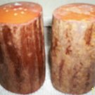 ROUND WOODEN LOG SALT & PEPPER SHAKER SET