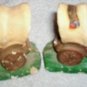 CERAMIC WAGON SALT & PEPPER SHAKER SET WITH CORKS