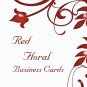 250 Red Floral Business Cards