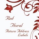 280 Red Floral Return Address Labels