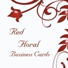 500 Red Floral Business Cards