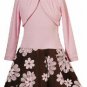 Rare Editions Pink and Brown Cardigan Dress Sz 6-NWT