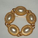 Vintage Signed Paquette Faux Pearl Brooch Pin Jewelry