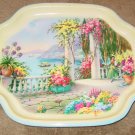 Vintage Large Metal Elite Trays UK Lady Veranda Water Flowers