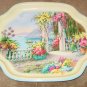 Vintage Large Metal Elite Trays UK Lady Veranda Water Flowers