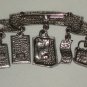 JJ Born to Shop Pewter Charm Brooch