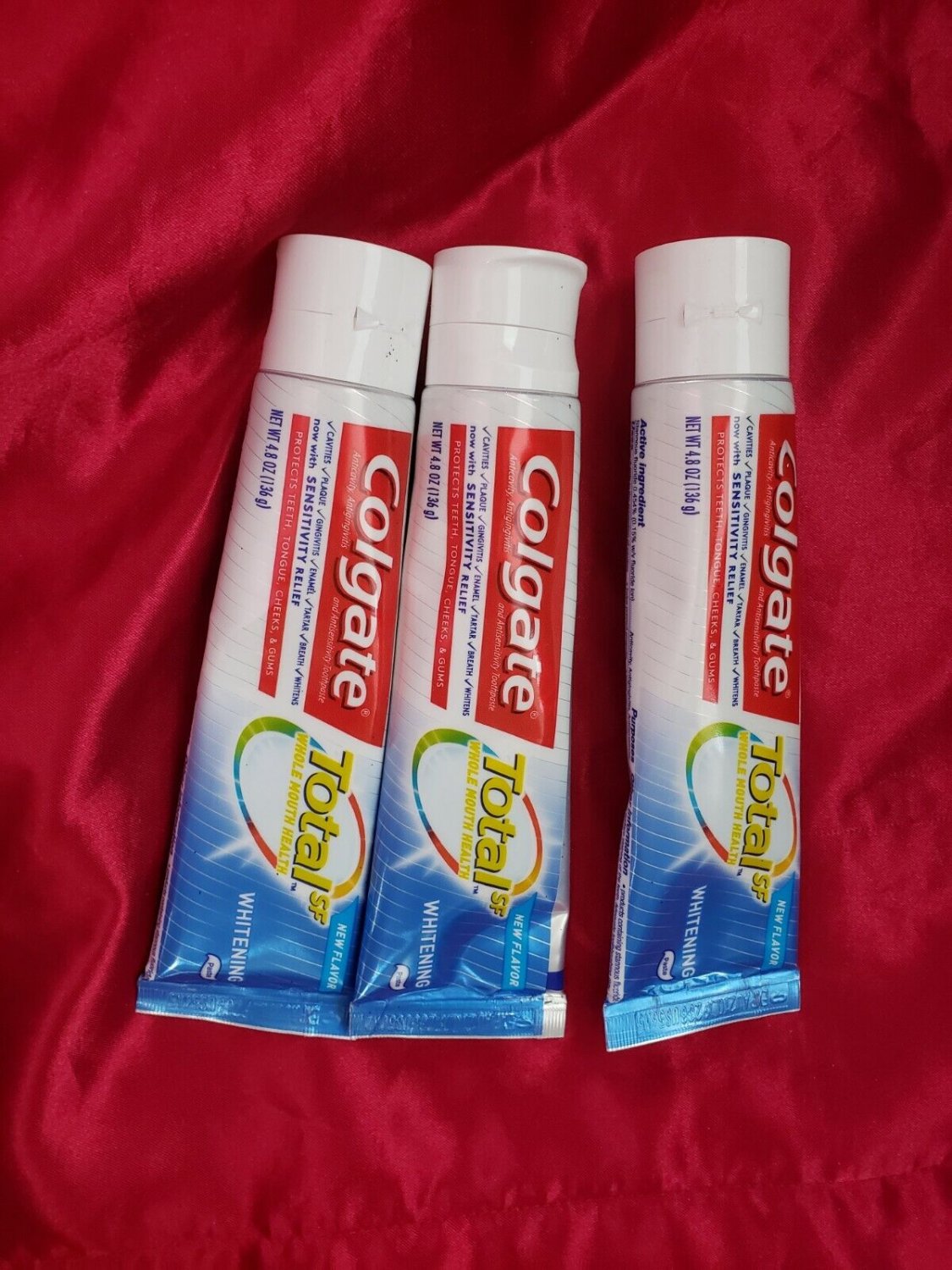 Colgate lot! Total Whitening Toothpaste with Stannous Fluoride and Zinc x3!