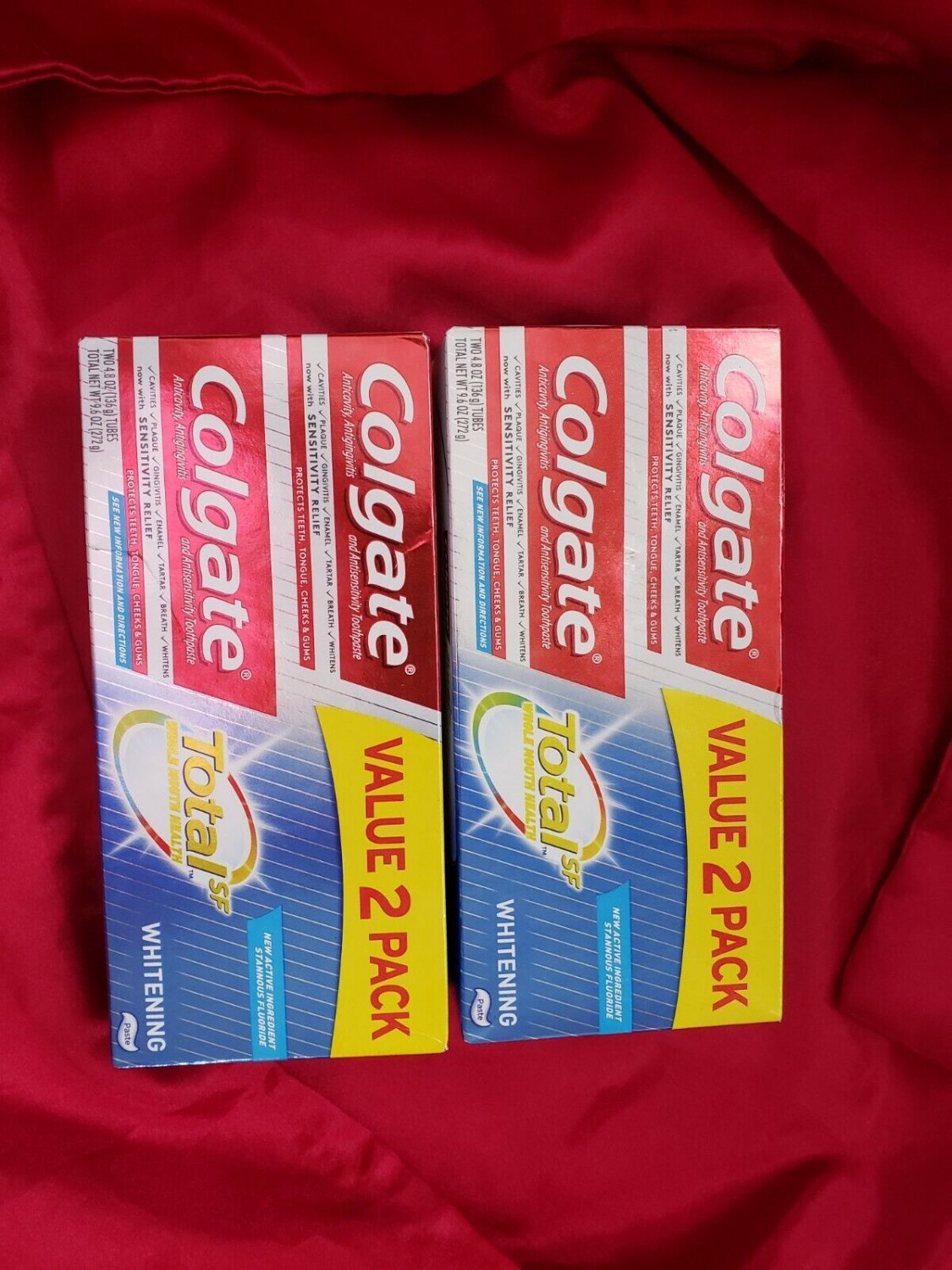 Colgate lot! Total Whitening Toothpaste with Stannous Fluoride and Zinc x4!