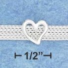 STERLING SILVER ITALIAN 7" FLAT FOXTAIL MESH CHAIN WITH OPEN HEARTS BRACELET