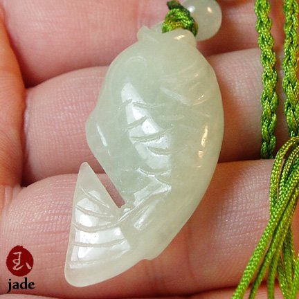 Koi fish jade necklace pendant Sold!