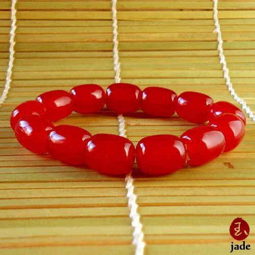Red jade Beads stretch bracelet