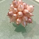 Freshwater cultured pearl adjustable ring