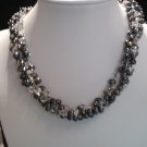 Freshwater cultured pearl and crystal necklace