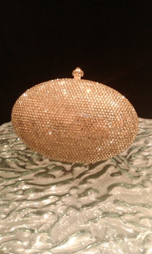 Evening bar purse with Swarovski crystal gold