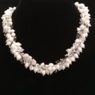 Freshwater cultured pearl and crystal necklace