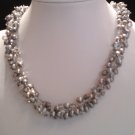 Freshwater cultured pearl and crystal necklace