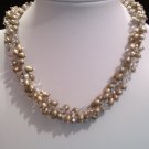 Freshwater cultured pearl and crystal necklace