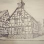 Vintage Pen and Ink Print - K.H. Zapf - German Bldgs.#12