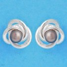 Brand New, Genuine Black Pearl Stud Earrings