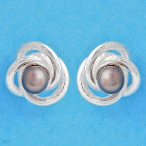 Brand New, Genuine Black Pearl Stud Earrings