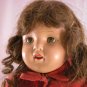 OLD 20" COMPOSITION DOLL W/ TEETH SLEEP EYES LASHES